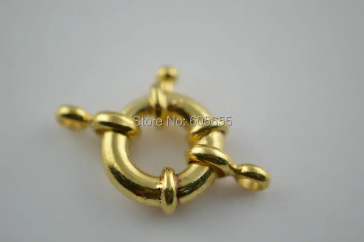 

Jewelry Findings Gold color 28mm Spring Ring Necklace Clasps One Loop 100pc per lot