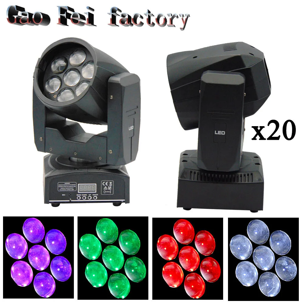 

20pcs/lot China Mini 7x12W RGBW 4 IN 1 Stage Light DJ 16 DMX