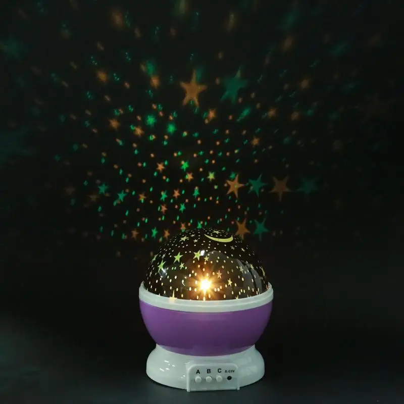 Вращающийся проектор, звездная Ночная лампа, проекционный светодиодный светильник для детей, украшение для спальни, детский подарок, луна, звезда, вспышка, ночная лампа
