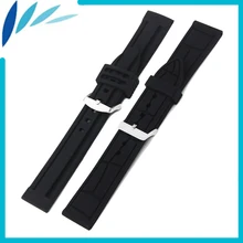 Silicone Rubber Watch Band 24mm for Suunto TRAVERSE Watchband Strap Wrist Loop Belt Bracelet Black Males Girls + Spring Bar + Instrument