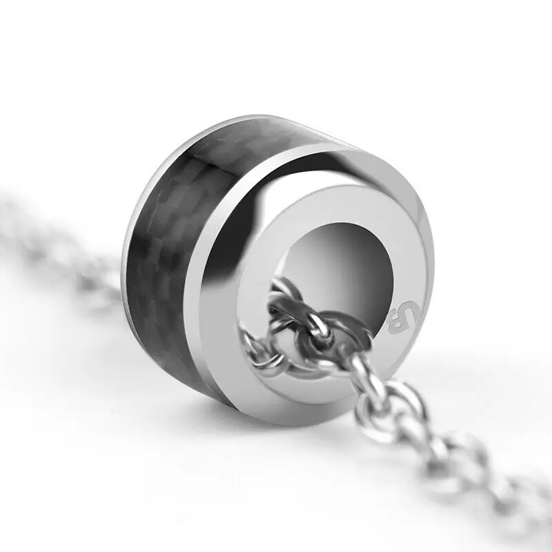 

Men Women Couple Carbon Fiber Necklace Neck Pendants Chain