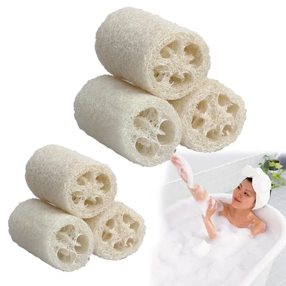 3x натуральный Luffa Loofa набор для тела для душа Губка скруббер