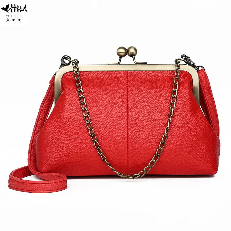

New Vintage Fashion PU Leather Women's Handbag Chain Tote Bags Women Lady Girl Shoulder Crossbody Messenger Bags free shipping