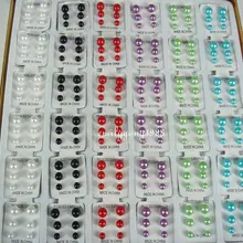 108 Пар Сталь Post Никель жемчуг серьга размеры 3 4 5 мм Z2