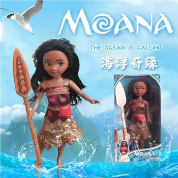 

2017 Hot selling Princess Moana Model Plastic Mini Model Cartoon Amine People Model for Little Baby Girl Children`s Day Gifts