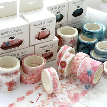 

3 Pcs/pack Kawaii Magic Sakura Ocean Washi Tape Adhesive Tape DIY Decoration Sticker Scrapbooking Diary Masking Tape Stationery