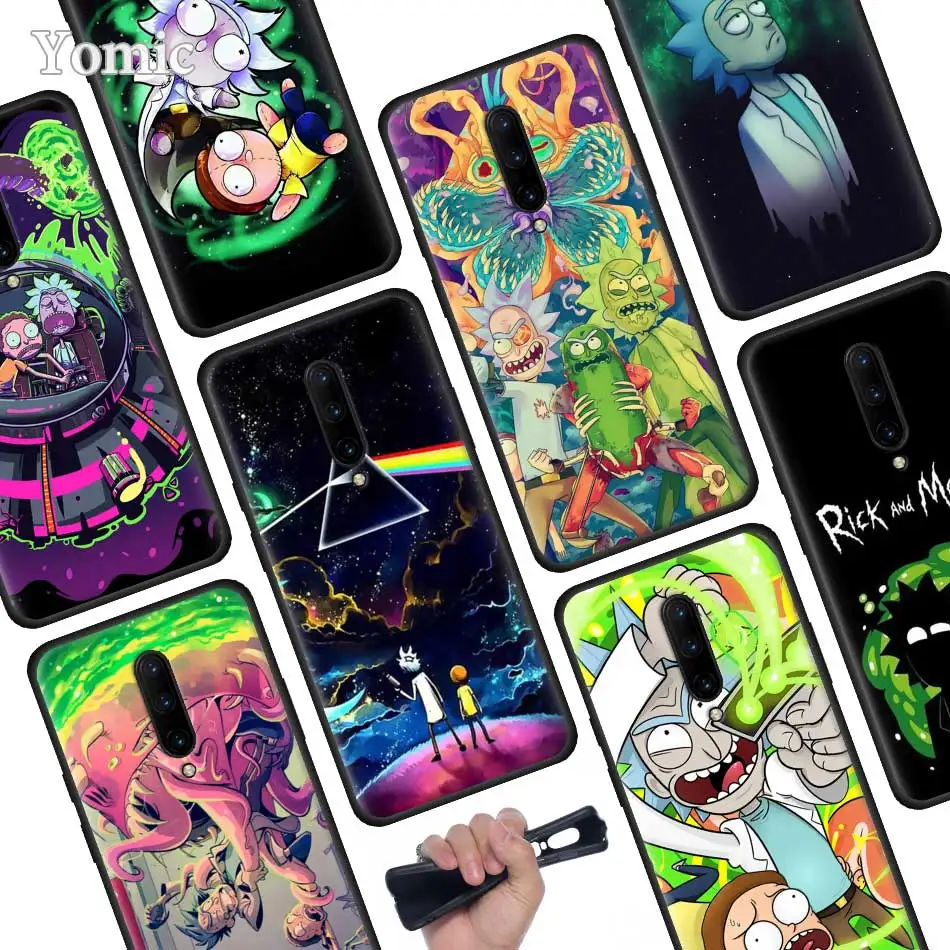 Rick and Morty Anime Black Soft Case for font b Oneplus b font font b 7