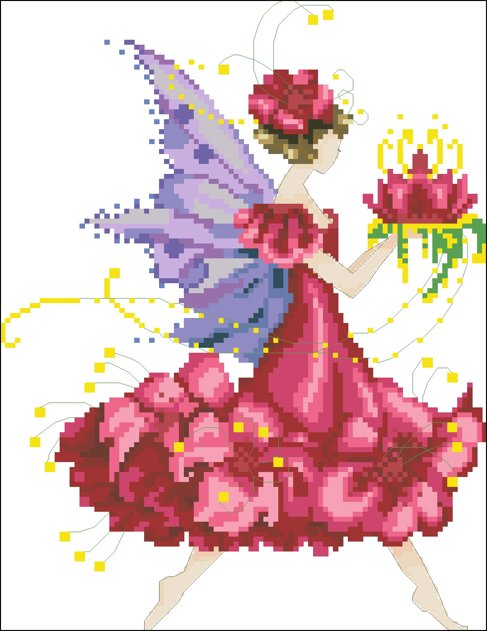 

Needlework 14CT 16CT 18CT Cross Stitch, DIY Count Cross Stitch, Embroidery Set, Geranium fairy