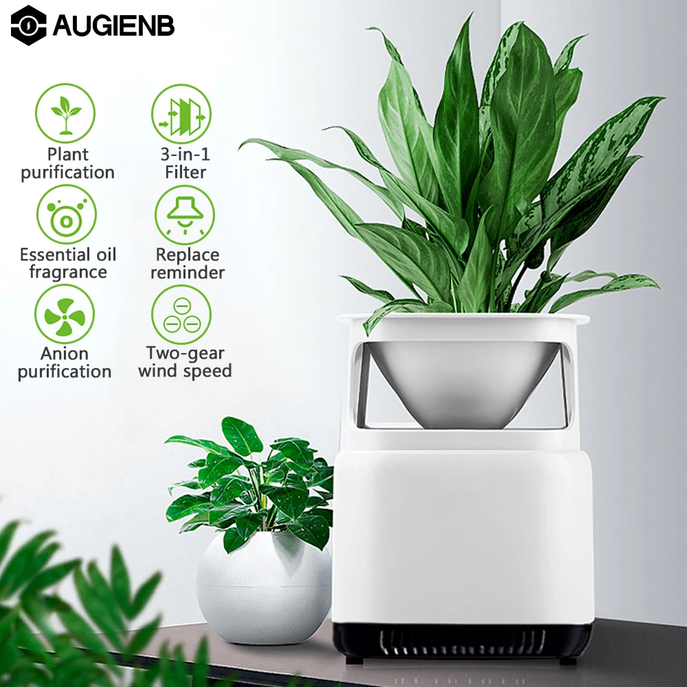 

Augienb 1200W Negative Ion Mini Micro-ecology Desktop Air Purifier With Filter Ozone Free Fresh Air with Flower Stand