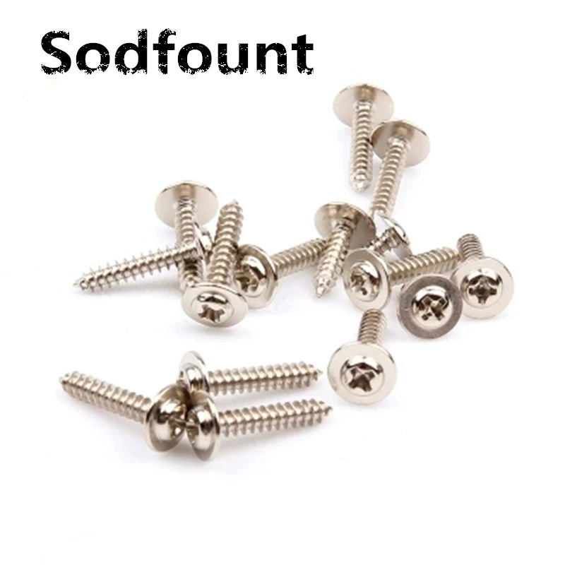 

50pcs/Lot Cross round head self-tapping screws PWA nickel plated M3.5-M4 Pan head round head with washer screw