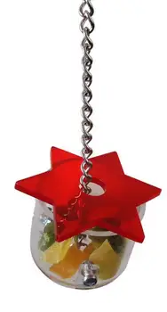 

28cm Creative fashion parrot foraging toys acrylic material hexagonal star shape box with chain 2pcs/lot