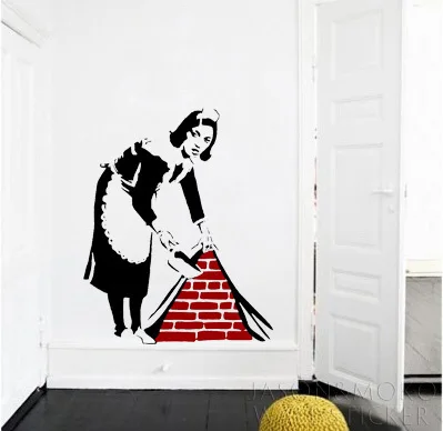 Banksy Maid In London стикер на стену домашний декор наклейка на стену для дома Настенная настенные наклейки, 70*85 см