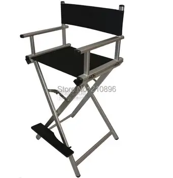 

Makeup Chairs Station Makeup Artist Cosmetic Rolling Case with Lights Mirror Legs Silver and Black