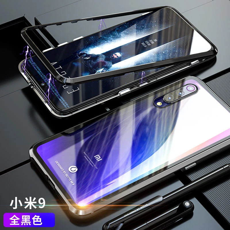 Magnetic Metal Bumper Case Xiaomi Mi9 Case Xiaomi Mi 9 se Transparent Clear Glass Back Cover For Xiami Xiaomi Mi 9 Cases Armor
