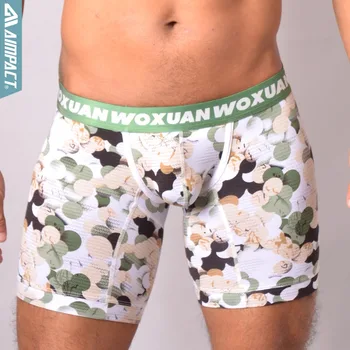 

New Sexy Cotton Underwears Boxer Shorts for Men Fashion Flower Sexy Pouch Men's Trunks Fitted Lounge Pants Soft Thermal WX1501