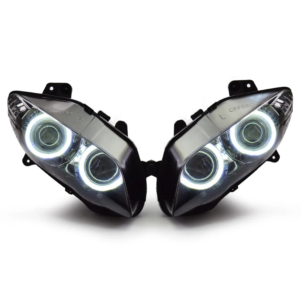 KT Headlight for Yamaha YZF R1 2004 2006 LED Angel Halo Eye Motorcycle HID Projector Assembly