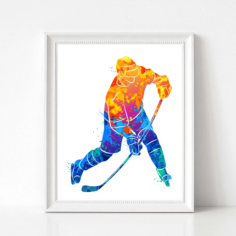 Hockey Player Poster Home Decor