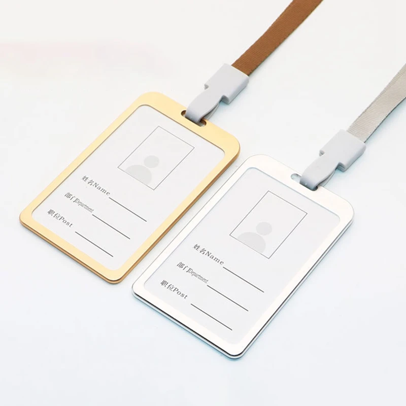 

New Arrival Aluminum Alloy Metal Vertical ID Badge Holder Bank Credit Card Bus Cards Case Cover Holders Office School Stationery