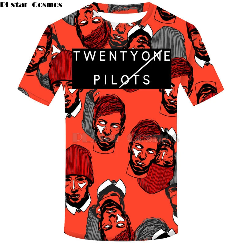 Twenty one pilots t shirt men 3D t shirt harajuku top hip hop man's T-shirt streetwear tops Fashionable mens clothing tshirt