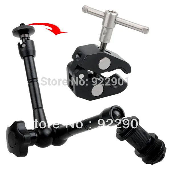 

Hot new 11" Adjustable Magic Arm +Super Clamp Mount Kit For Camera DSLR RIG Z96 LED Light free shipping + tracking number