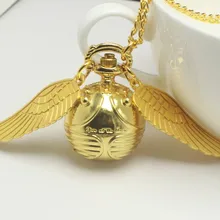Harri ожерелье Поттер Топ Роскошный Золотой снитч мяч кварцевые карманные часы кулон с цепочкой подарки для мужчин женщин детей reloj подарок