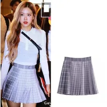 Kpop BLACKPINK новая Корейская Студенческая уличная клетчатая Комбинированная юбка женские короткие юбки мини плиссированная юбка для девочек Одежда Harajuku