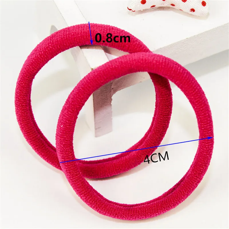 30Pcs Women Girls High Elasticity 4cm Medium Thick Rolled Towel Hair Rope Candy Solid Color Rubber Band Ring Ponytail Holder