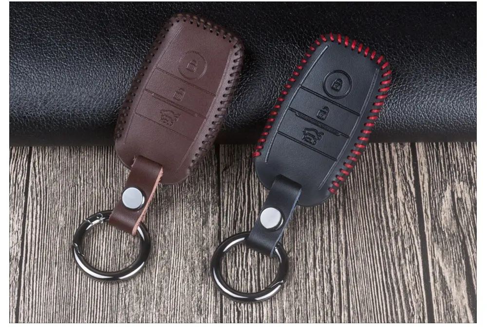 Leather Remote Key Case Cover For Kia Rio K2 Sportage 2018 2019 Cerato K3 Optima K5 Ceed Sorento Soul Forte Sportage R 2011-2015