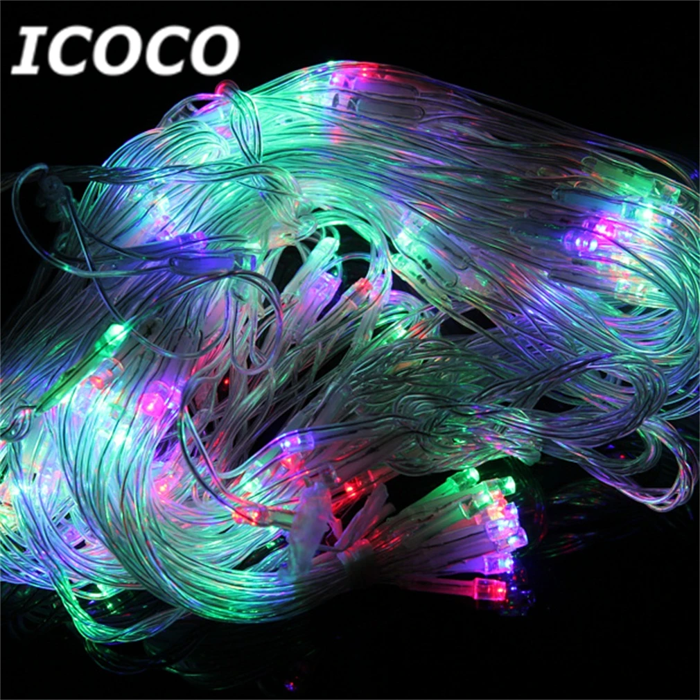 

ICOCO 400 LEDs Net Fairy Light with 1.9m 8 Modes for Outdoor Fence Wall Tree Christmas Wedding Festival Home Decor Drop Shipping