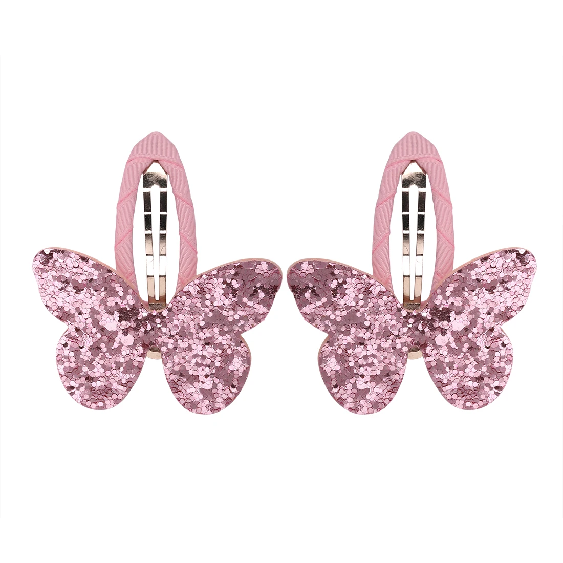 Pair Butterfly sequin hair clips