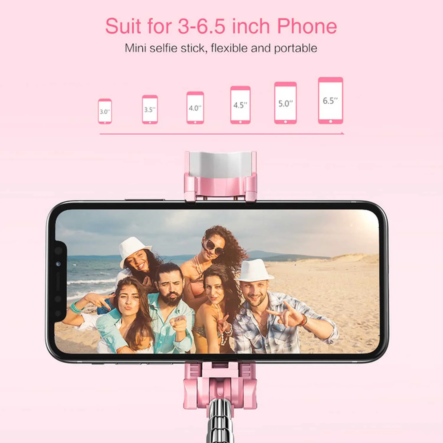 

Gosear Mini Portable Selfie Stick Extendable Wireless Bluetooth Monopod with Led Fill Light for 3-6.5 Inch Cell Phone