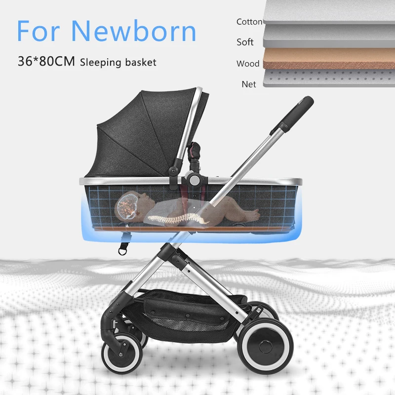  Bluechildhood High Quality Lightweight Stroller Baby Pushchair Portable Baby Stroller Pram for Newb