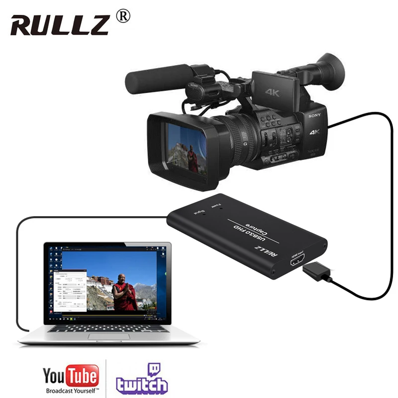 Full HD USB 3.0 HDMI Game Video Capture Recording Card For MAC Win10 Facebook Youtube OBS Twitch Meeting Outdoor Live Streaming