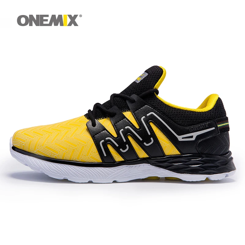 Onemix men's running shoes leather shoes reflective male athletic shoes