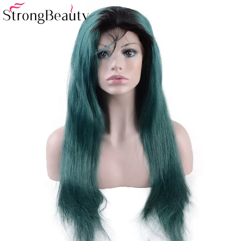 Очень красивые, длинные зеленый Синтетические волосы на кружеве парики синтетические вьющиеся волосы прямые эффектом деграде(переход от темного к зеленые термостойкие парики из искусственных волос с темные корни