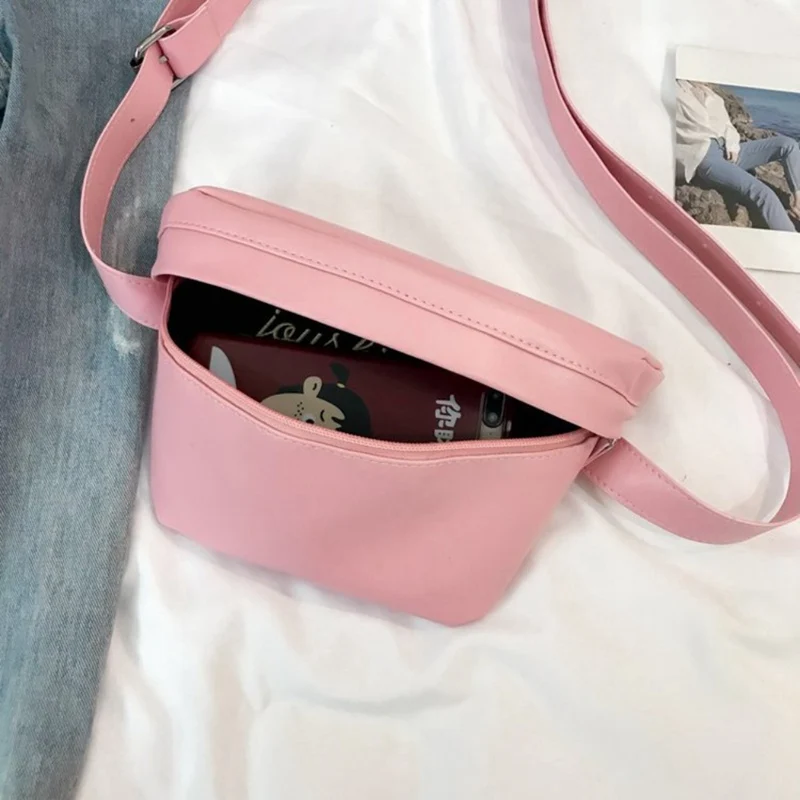 Women Casual Solid Color Waistbag Versatile Student Pocket Pack Fanny Waist Bags Belt Travel Bum Bag