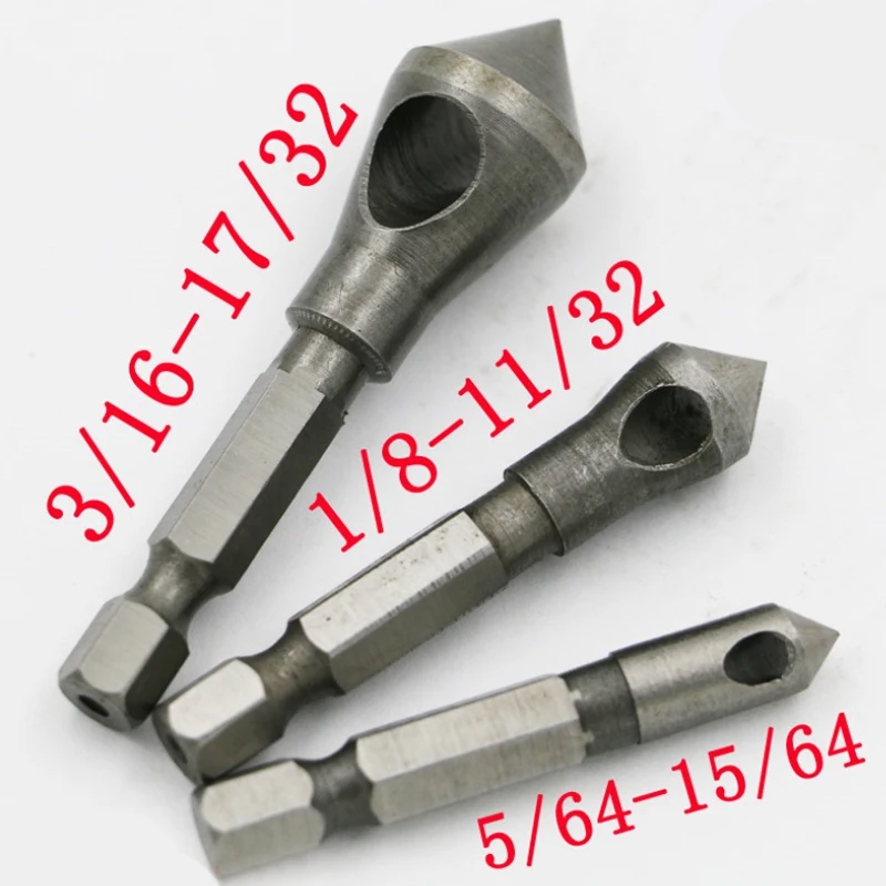 

Drill Bit 3PCS/lot HSS Titanium Coated Countersink & Deburring Hand Tool Set For Cutting Through Metal Wood Drill Bits