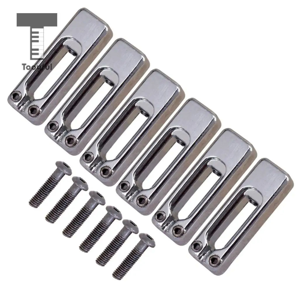 Tooyful 6pcs Electric Guitar Tremolo Bridge Saddles with Screws for Tremolo Bridge Parts