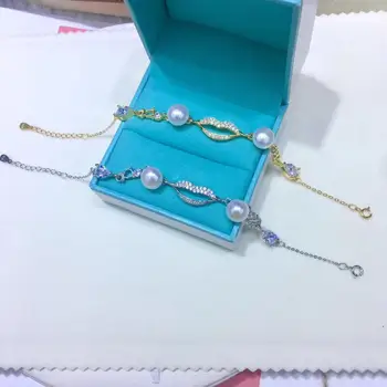 

HOT CHEAP 925 Sterling Silver Bracelet Settings Findings Mountings Base Parts Bangle for Akoya Edison Pearls Jade Coral Beads