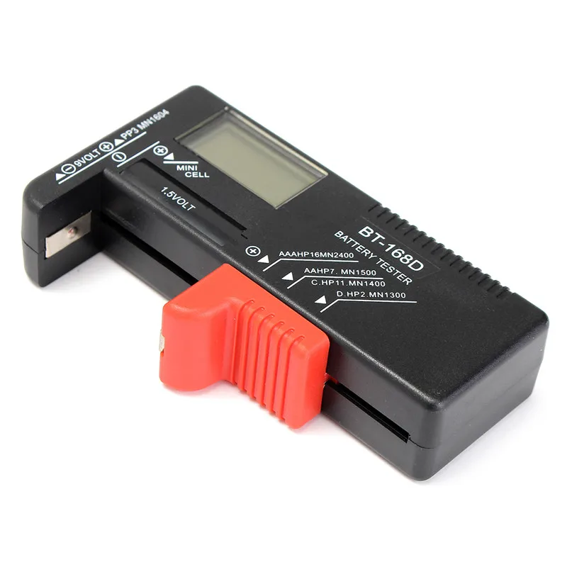 

Hot New BT-168D Universal AA/AAA/C/D/9V/1.5V LCD Display Battery Tester Button Cell Volt For Checker