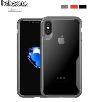 

100pcs New Viseaon Hard PC + TPU Frame Case For iPhone XS Max XR X 8 7 6 6s Plus Armor Transparent Shockproof Protection Cover