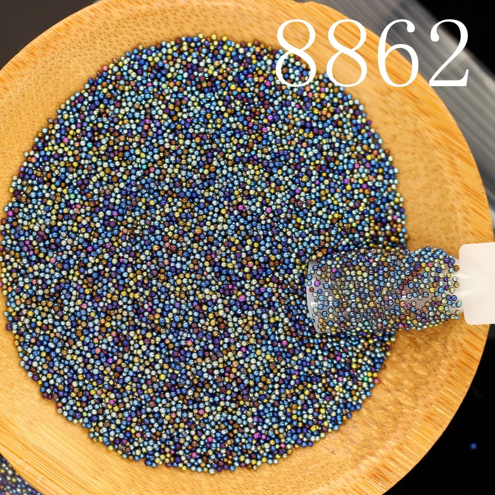 8 г цветные яркие микро бусины Стразы смешанные градиентные цвета 3D кончик украшения ногтей для УФ-гель для маникюра дизайн ногтей - Цвет: 8862