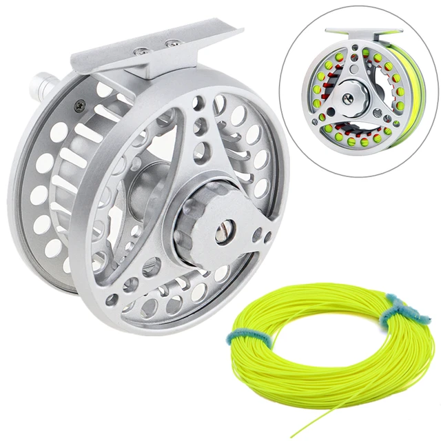 Best Price Durable Aluminum Alloy Fly Fishing Reel 7/8 Large Former Ice Fishing Reel + 100ft 30.5m Fly Fishing Line Best Price Durable Aluminum Alloy Fly Fishing Reel 7/8 Large Former Ice Fishing Reel + 100ft 30.5m Fly Fishing Line