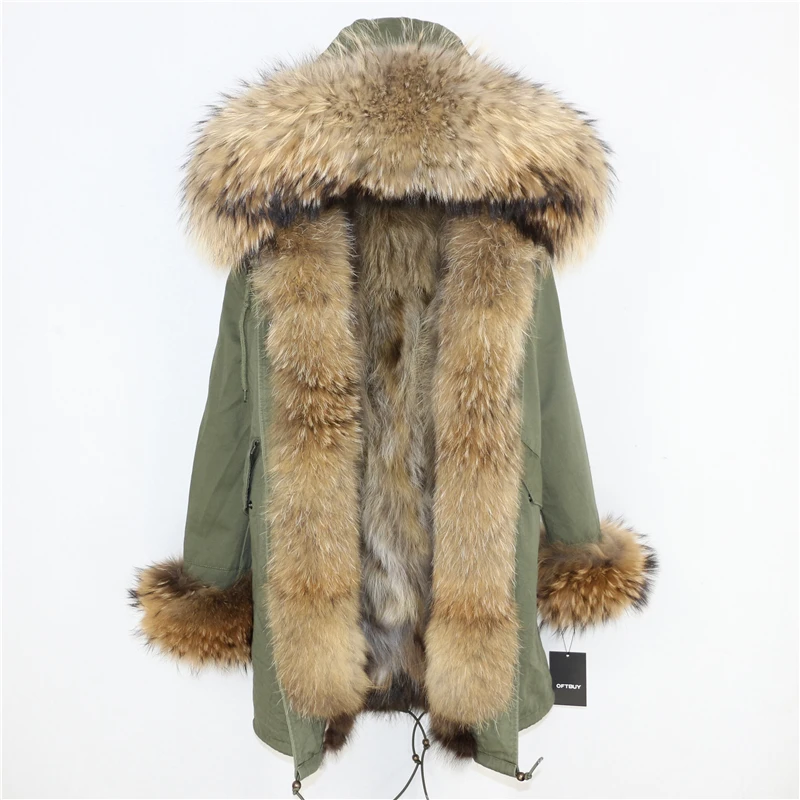 OFTBUY 2020 Winter Jacket Women Long Parka Real Fox Fur Coat Natural Raccoon Fur Collar Hood Thick Warm Streetwear Parkas New