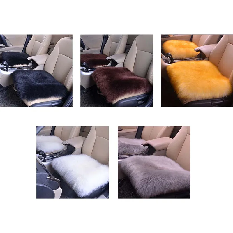 45*45 сиденья Роскошный натуральный мех Аутентичные мягкие мягкая шерсть овчины для автомобильного интерьера аксессуар подушки