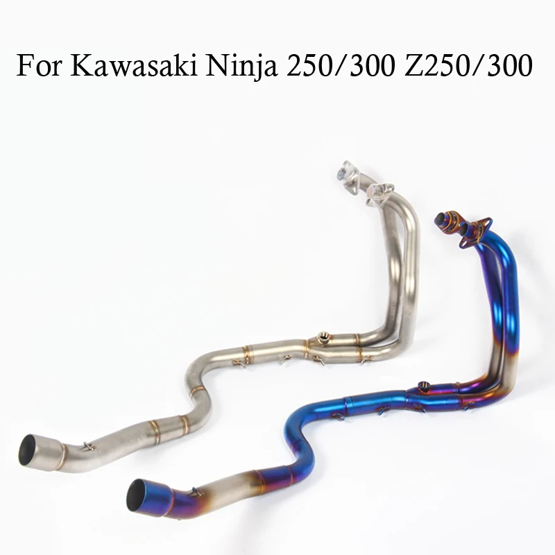 2 Color Available Exhaust Muffler Connection Link Pipe For Kawasaki Ninja 250/300 Z250/300 - - Racext 14