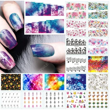 

1pc Nail Sticker Water Transfer Decals Galaxy Starry Sky Watermark Slider Gel Nail Art Decoration Manicure
