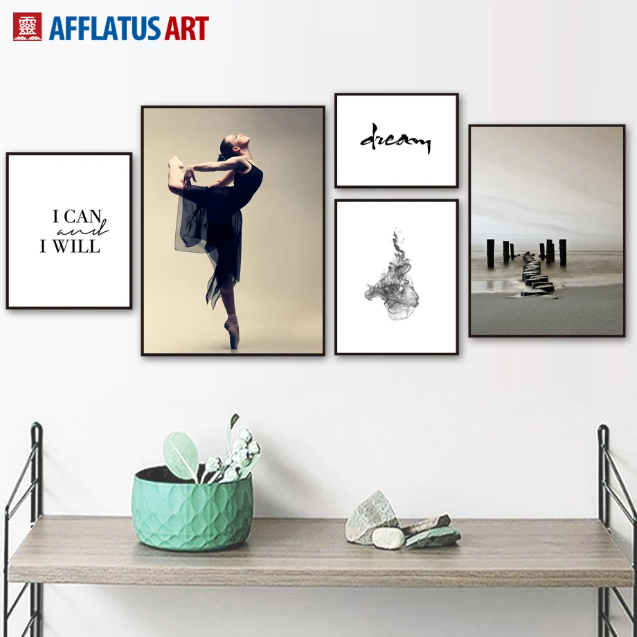 

Dancing Girls Motivational Quotes Nordic Posters And Prints Wall Art Canvas Painting Wall Pictures For Living Room Home Decor