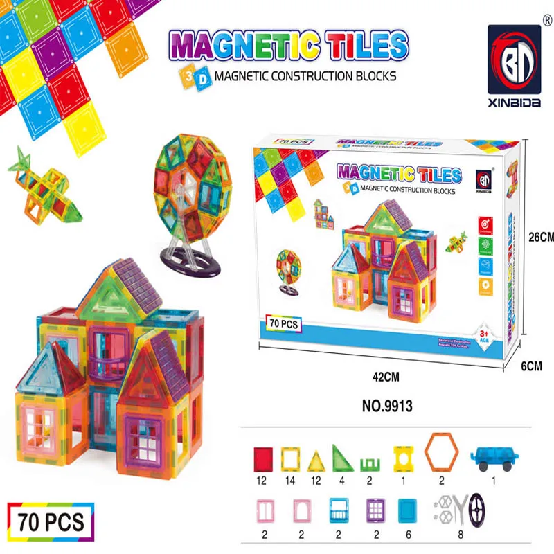 

70PCS Magnetic Blocks DIY building single bricks parts accessory construct Magnet model Educational toys For Children Kids
