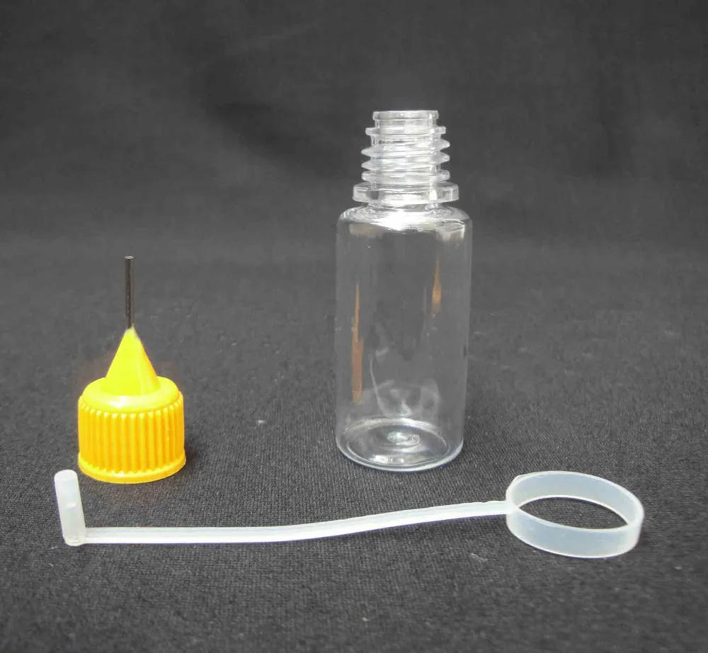 10ml Pet e liquid Needle Bottles Colorful cap Empty Plastic Needle